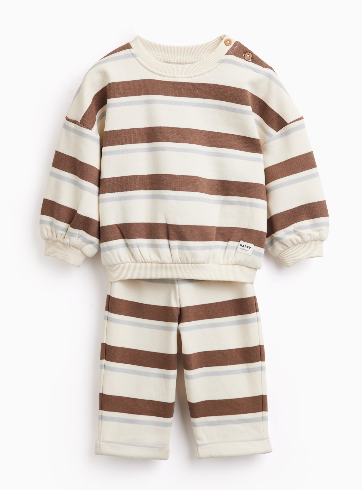 Multi-Coloured Hooped Stripe Jogging Set 12-18 months - Image 1 thumbnail